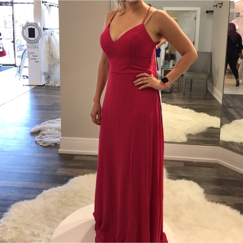 Mori Lee bridesmaid/prom dress. Style 21634, color berry. NWT.